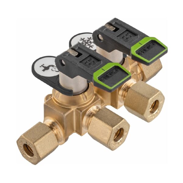 Zawór szybkozamykający RVS 8 x 2 x RVS 8 mosiądz klapowy krótki